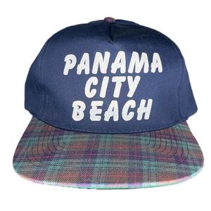 Vintage Snapback Hat Panama City Beach Plaid